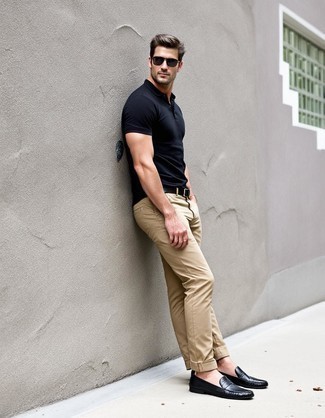 С чем носить черный ремень из плотной ткани мужчине