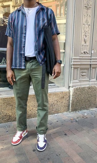 С чем носить черный ремень из плотной ткани мужчине