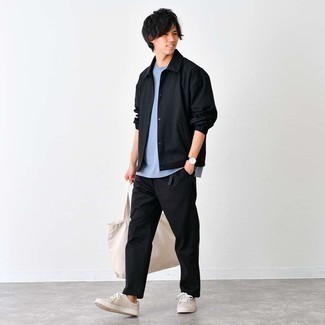 С чем носить черный ремень из плотной ткани мужчине