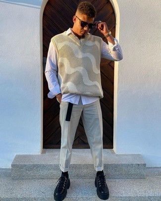 С чем носить черный ремень из плотной ткани мужчине