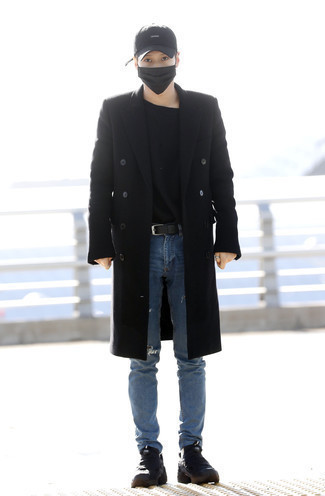 С чем носить черные ботинки из плотной ткани мужчине