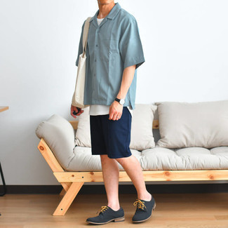 С чем носить черные туфли дерби из плотной ткани