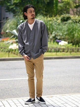 С чем носить черные слипоны из плотной ткани мужчине