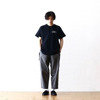 С чем носить черные слипоны из плотной ткани мужчине