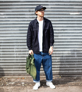 С чем носить черные часы из плотной ткани мужчине