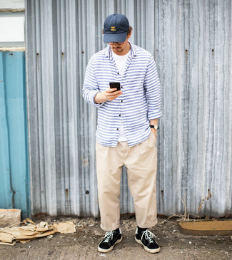 С чем носить черные часы из плотной ткани мужчине