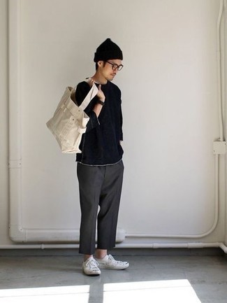 С чем носить черные часы из плотной ткани мужчине