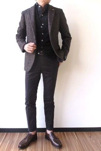 Какие пиджаки носить с черным кардиганом мужчине