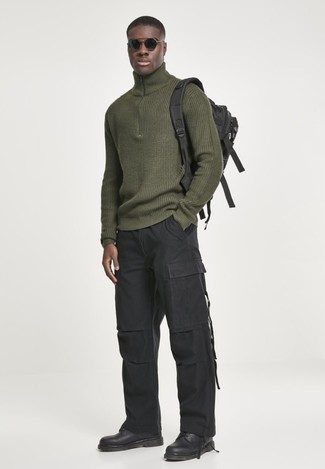 Какие повседневные ботинки носить с черными брюками карго