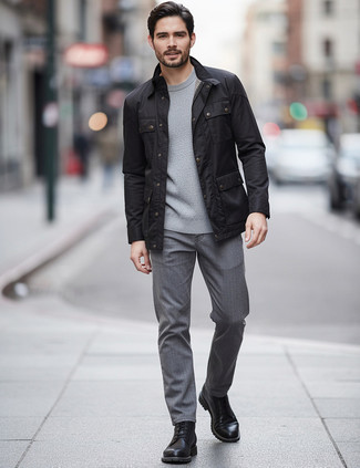 Какие джинсы носить с черными повседневными ботинками мужчине