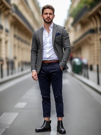 Какие пиджаки носить с черными ботинками челси мужчине