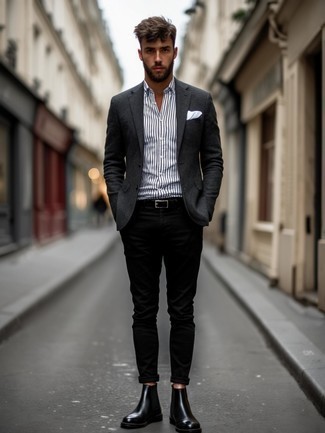 Какие пиджаки носить с черными ботинками челси мужчине