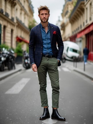 Какие пиджаки носить с черными ботинками челси мужчине