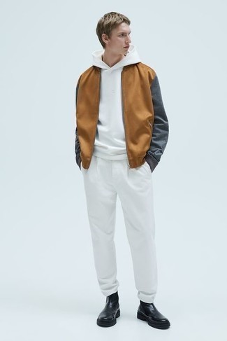 Какие бомберы носить с черными ботинками челси мужчине