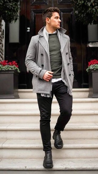 Какое полупальто носить с черными ботинками челси