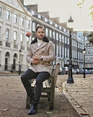 Какое полупальто носить с черными ботинками челси