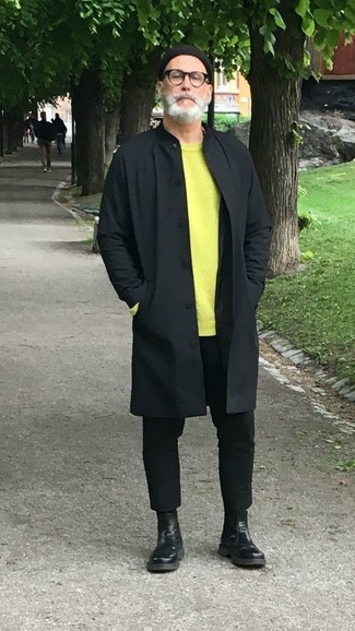 Какие дождевики носить с черными ботинками челси мужчине