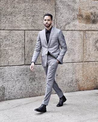 Какие костюмы носить с черными ботинками челси