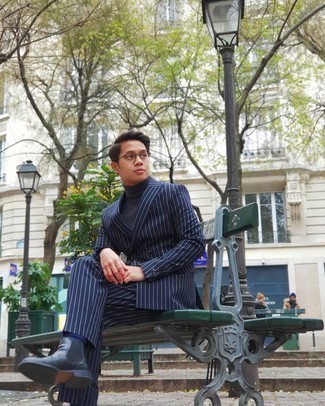 Какие костюмы носить с черными ботинками челси