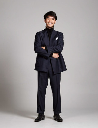 Какие водолазки носить с черными ботинками челси мужчине