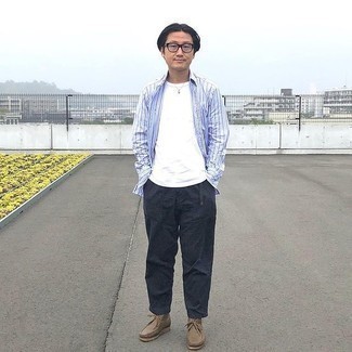 Какие ботинки дезерты носить с черными брюками чинос