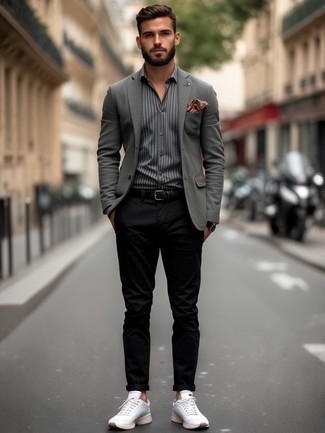 С чем носить черные брюки чинос