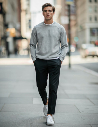 С чем носить черные брюки чинос