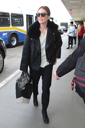 С чем носить черные брюки чинос женщине