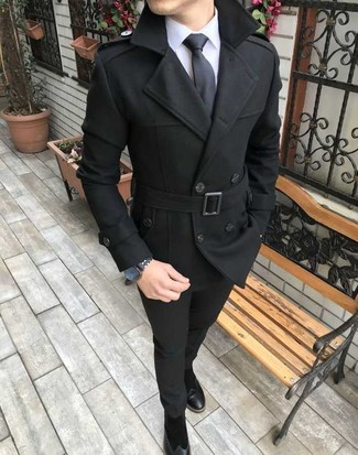 Какое полупальто носить с черными брюками чинос