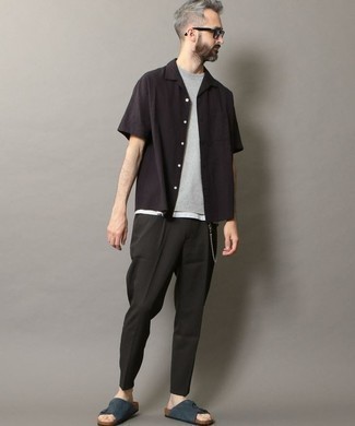 Какие сандалии носить с черными брюками чинос