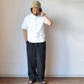 Какие сандалии носить с черными брюками чинос