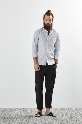 Какие сандалии носить с черными брюками чинос