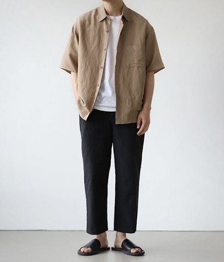 Какие сандалии носить с черными брюками чинос