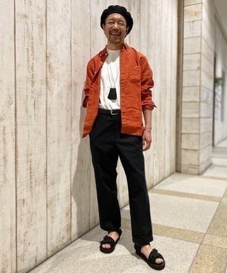 Какие сандалии носить с черными брюками чинос