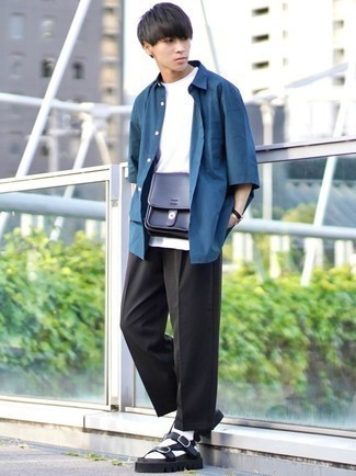 Какие сандалии носить с черными брюками чинос