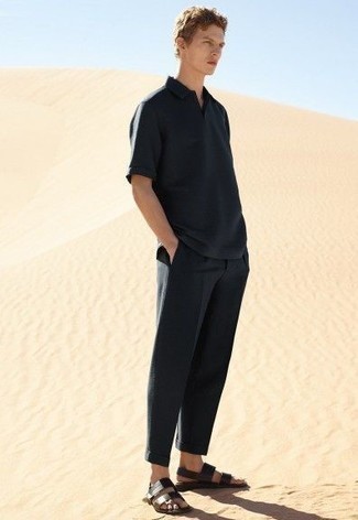 Какие сандалии носить с черными брюками чинос