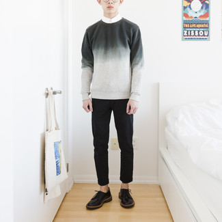 Какие свитшоты носить с черными брюками чинос