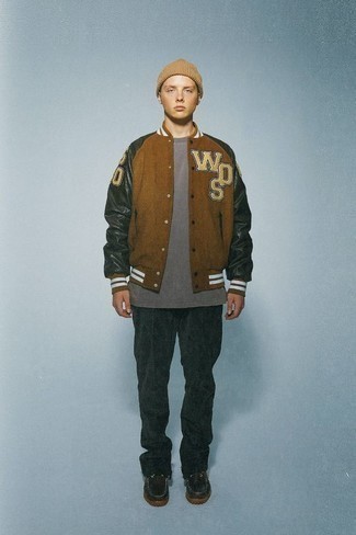 С чем носить черные вельветовые брюки чинос