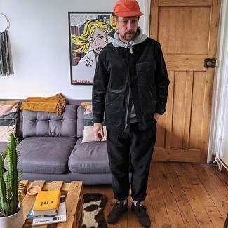 С чем носить черную вельветовую куртку мужчине