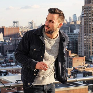 С чем носить черную вельветовую куртку мужчине