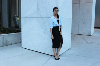 Какие туфли носить с черным укороченным топом