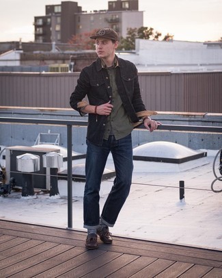 С чем носить черную джинсовую рубашку мужчине