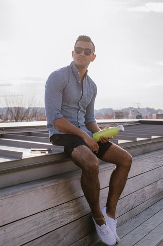 С чем носить черные джинсовые шорты мужчине