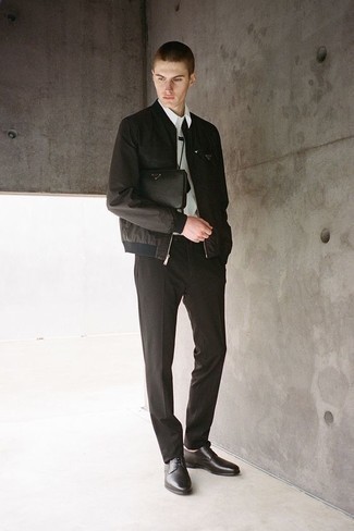 Какие бомберы носить с черными туфлями дерби