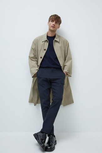 Какие дождевики носить с черными туфлями дерби