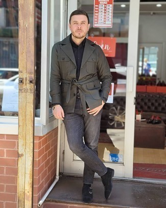 С чем носить черные монки с двумя ремешками