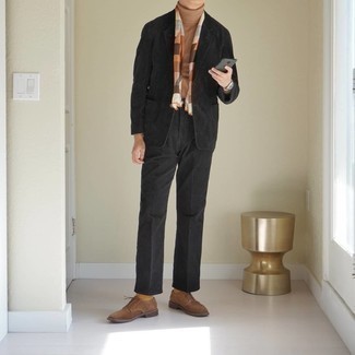 Как носить черные классические брюки с черным пиджаком мужчине