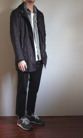 С чем носить черную полевую куртку