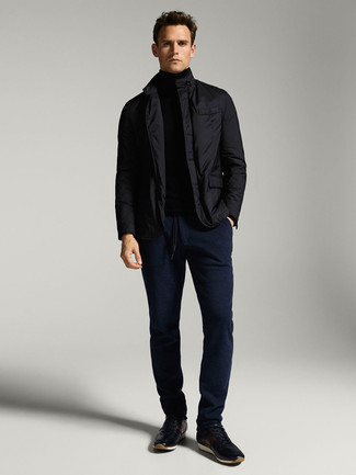 С чем носить черную полевую куртку