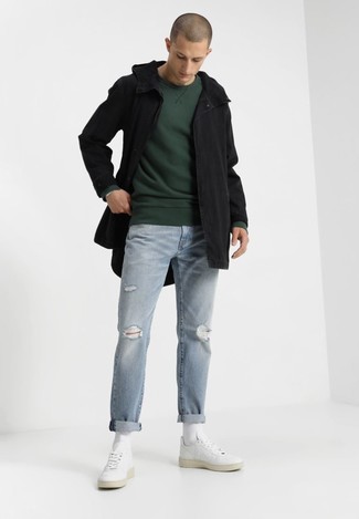 С чем носить черную фиштейл-парку мужчине